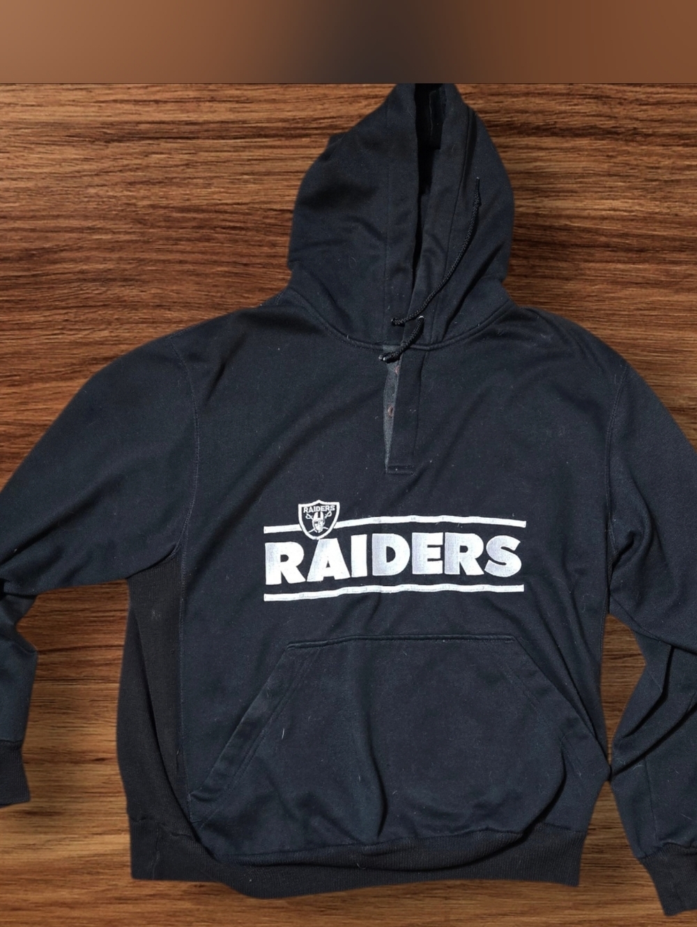 Starter Vintage Black 3 Button Hoodie Sweatshirt